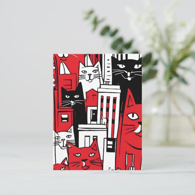 Cartes Pour Fêtes Annuelles Chats à New York  (Debout devant)