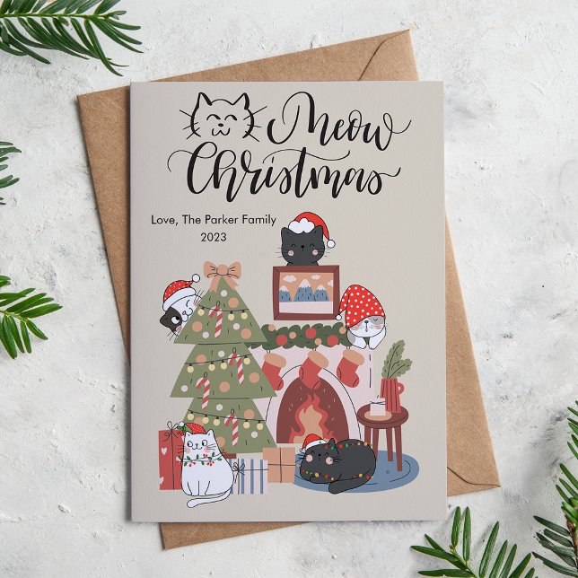 Cartes Pour Fêtes Annuelles Chats Adorables Chambre Amoureux des Animaux de Co (Créateur téléchargé)