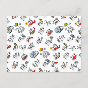Cartes Pour Fêtes Annuelles Chats amusants, lait et magie.