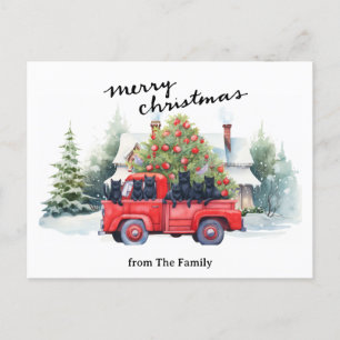 Cartes Pour Fêtes Annuelles Chats avec Camion Rouge Vintage pour les amoureux 