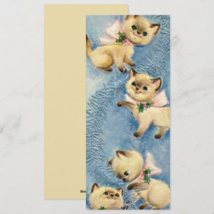Cartes Pour Fêtes Annuelles Chats Chats Rétro Mignons 