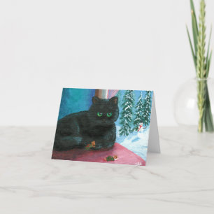 Cartes Pour Fêtes Annuelles Chats Creationarts de bonhomme de neige de souris