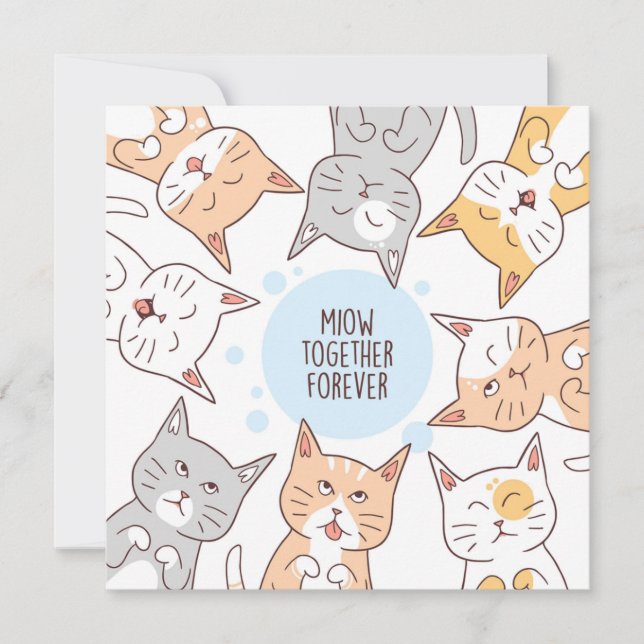 Cartes Pour Fêtes Annuelles Chats d'amitié (Devant)