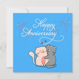Cartes Pour Fêtes Annuelles Chats d'anniversaire amoureux