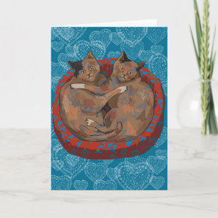 Cartes Pour Fêtes Annuelles Chats dans l'amour : Henry et rubis…