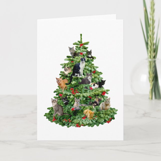 Cartes Pour Fêtes Annuelles Chats dans l'arbre (Devant)