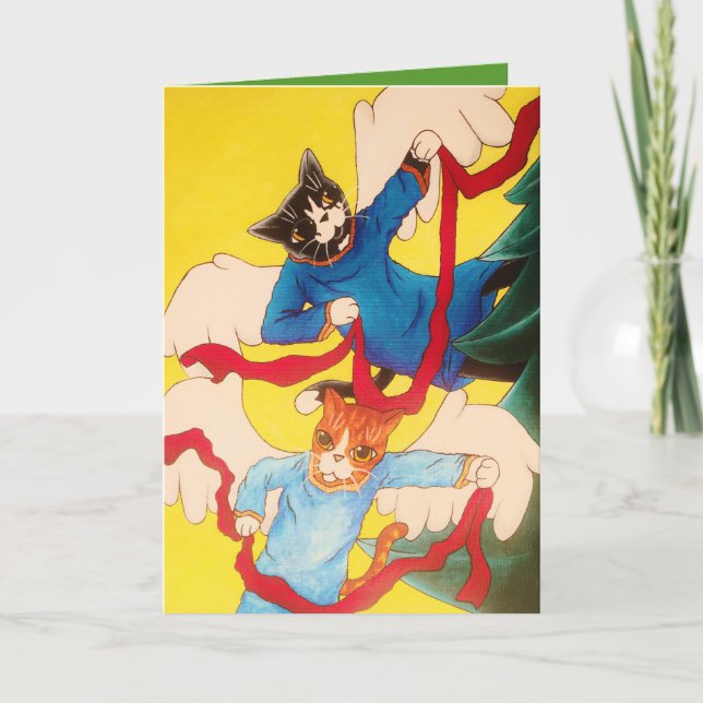 Cartes Pour Fêtes Annuelles Chats de Cherub (Devant)