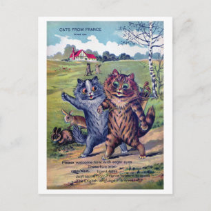Cartes Pour Fêtes Annuelles Chats de France - Louis Wain