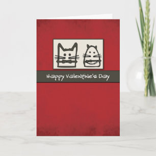 Cartes Pour Fêtes Annuelles Chats de la Saint Valentin en rouge