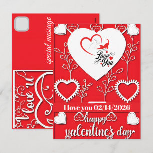 Cartes Pour Fêtes Annuelles Chats de la Saint-Valentin Personnalisés Disant Je