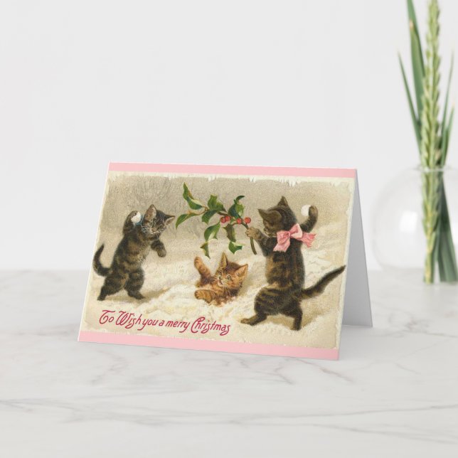 Cartes Pour Fêtes Annuelles Chats de Noël (Devant)