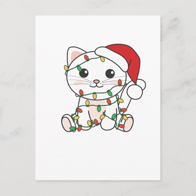 Cartes Pour Fêtes Annuelles Chats de Noël Animaux d'hiver Chats (Devant)