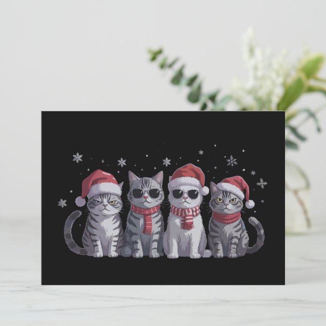 Cartes Pour Fêtes Annuelles Chats de Noël cool Mignon amateur de chats Maman c (Debout devant)