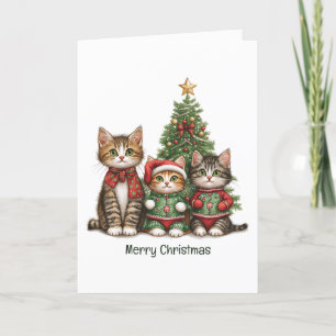 Cartes Pour Fêtes Annuelles Chats de Noël joyeux