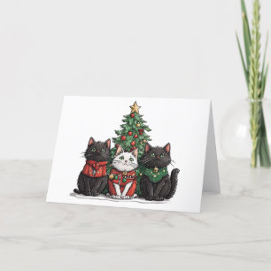 Cartes Pour Fêtes Annuelles Chats de Noël mignons