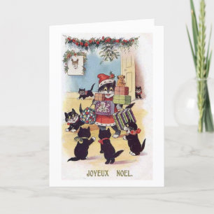 Cartes Pour Fêtes Annuelles Chats de Noël Vintage - Joyeux Noel,