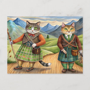 Cartes Pour Fêtes Annuelles Chats déguisés en Ecosse