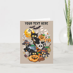 Cartes Pour Fêtes Annuelles Chats drôles de Halloween Fête