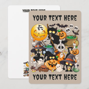 Cartes Pour Fêtes Annuelles Chats drôles de Halloween fête