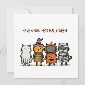 Cartes Pour Fêtes Annuelles Chats drôles Joyeux Halloween 