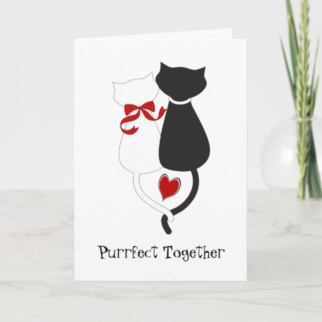Cartes Pour Fêtes Annuelles Chats en amour Cute Valentine's Day (Devant)