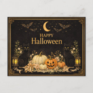 Cartes Pour Fêtes Annuelles Chats noirs Art déco Luxe Halloween