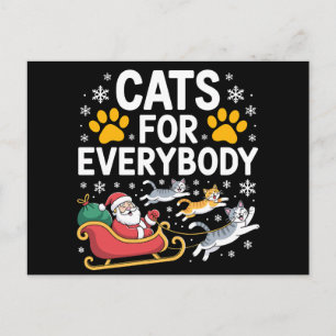 Cartes Pour Fêtes Annuelles Chats pour tout le monde Noël Santa Traîneau Neige