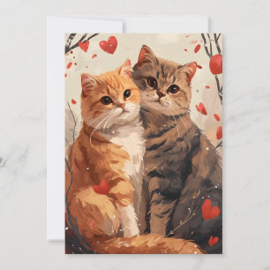 Cartes Pour Fêtes Annuelles Chats Scottish fold pour la Saint-Valentin