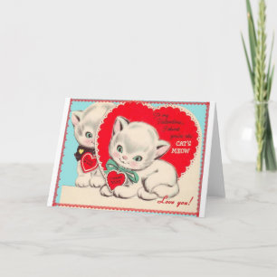 Cartes Pour Fêtes Annuelles Chats Valentine vintage