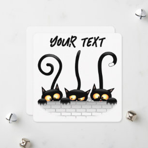 Cartes Pour Fêtes Annuelles Chats Vilains, Ludiques et Drôles Personnages