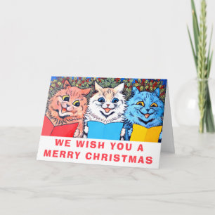 Cartes Pour Fêtes Annuelles Chats vintages chantent des chants de Noël #holida