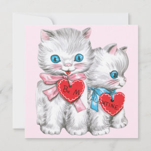 Cartes Pour Fêtes Annuelles Chats vintages de la Saint Valentin, Fluffy Kitten