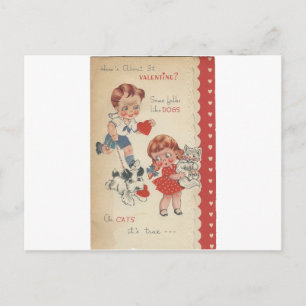 Cartes Pour Fêtes Annuelles Chats vintages Et Chiens Valentine