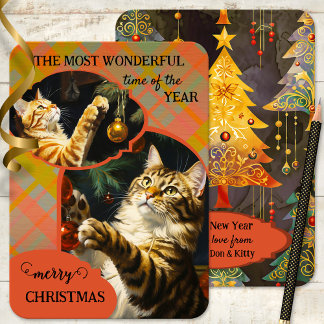 Cartes Pour Fêtes Annuelles Chats Vintages mignons Joyeux Noël