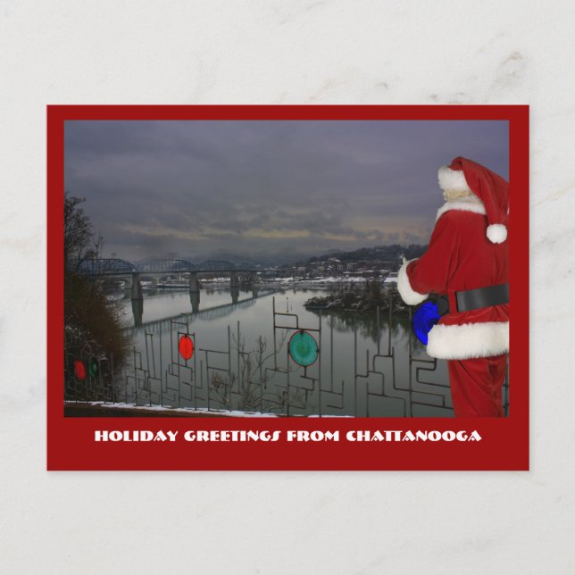 Cartes Pour Fêtes Annuelles Chattanooga Père Noël (Devant)