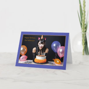 Cartes Pour Fêtes Annuelles Chatte Fantastique - Joyeux anniversaire d'Hallowe