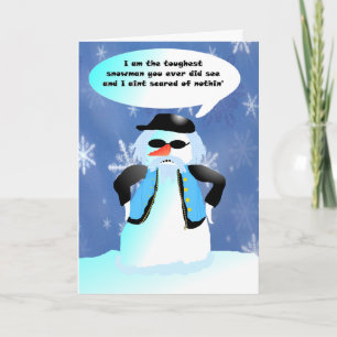 Cartes Pour Fêtes Annuelles Chaud bonhomme de neige