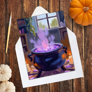Cartes Pour Fêtes Annuelles Chaudière de sorcière Halloween Épouvante