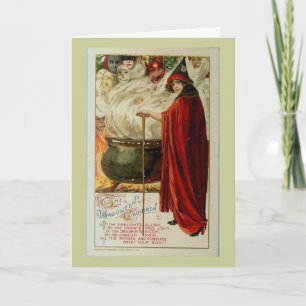 Cartes Pour Fêtes Annuelles Chaudron et sorcière