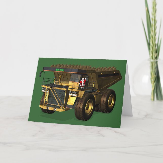 Cartes Pour Fêtes Annuelles Chauffeur de camion de vidage géant Santa Claus (Devant)
