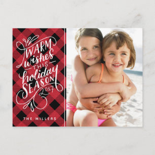 Cartes Pour Fêtes Annuelles Chauffez les souhaits ce plaid marqué avec des