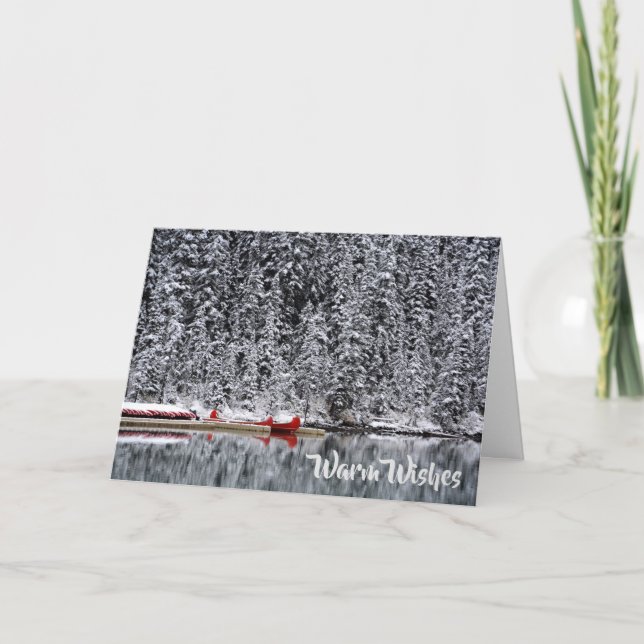 Cartes Pour Fêtes Annuelles Chauffez les souhaits et bonnes fêtes les canoës (Devant)