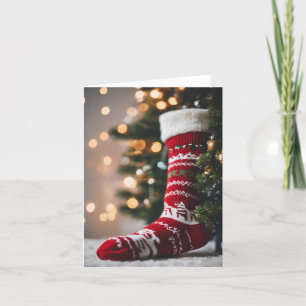 Cartes Pour Fêtes Annuelles Chaussette de fêtes de Noël