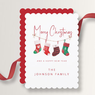 Cartes Pour Fêtes Annuelles Chaussettes de Noël mignonnes et joyeuses