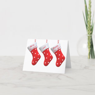 Cartes Pour Fêtes Annuelles Chaussettes de Noël rouge blanc flocon