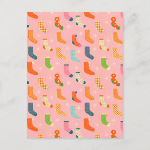 Cartes Pour Fêtes Annuelles Chaussettes étoile géométrique hivernale vintage