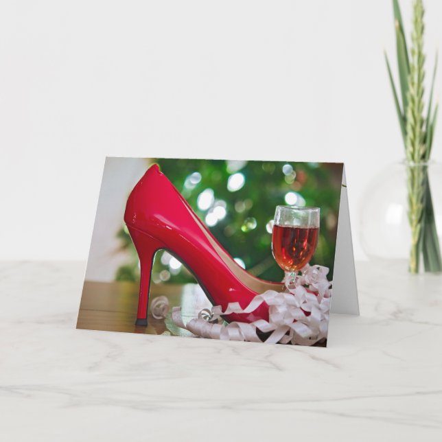 Cartes Pour Fêtes Annuelles Chaussure rouge Noël (Devant)