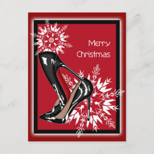 Cartes Pour Fêtes Annuelles Chaussures de Noël Stilettos mode Snowflake Noël