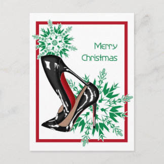 Cartes Pour Fêtes Annuelles Chaussures de Noël Stilettos mode Snowflake Noël