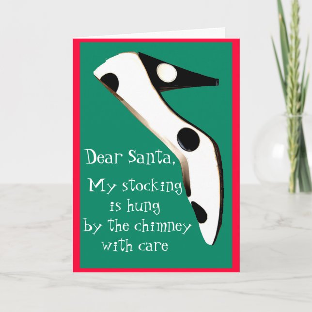 Cartes Pour Fêtes Annuelles Chaussures haute talon pour Père Noël (Devant)